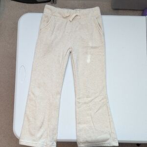 OshKosh B'gosh Cream Pull-On Cozy Joggers with Drawstring Flare Bottoms